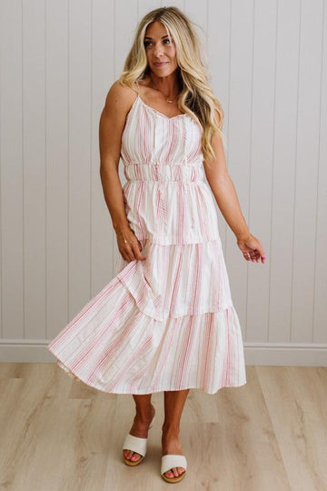 Lucy Striped Tiered Dress