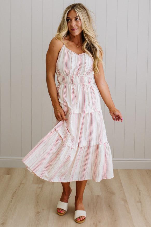 Lucy Striped Tiered Dress