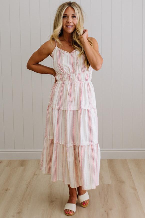 Lucy Striped Tiered Dress