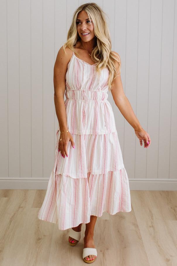 Lucy Striped Tiered Dress