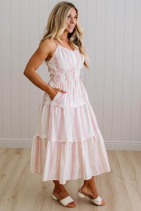 Lucy Striped Tiered Dress