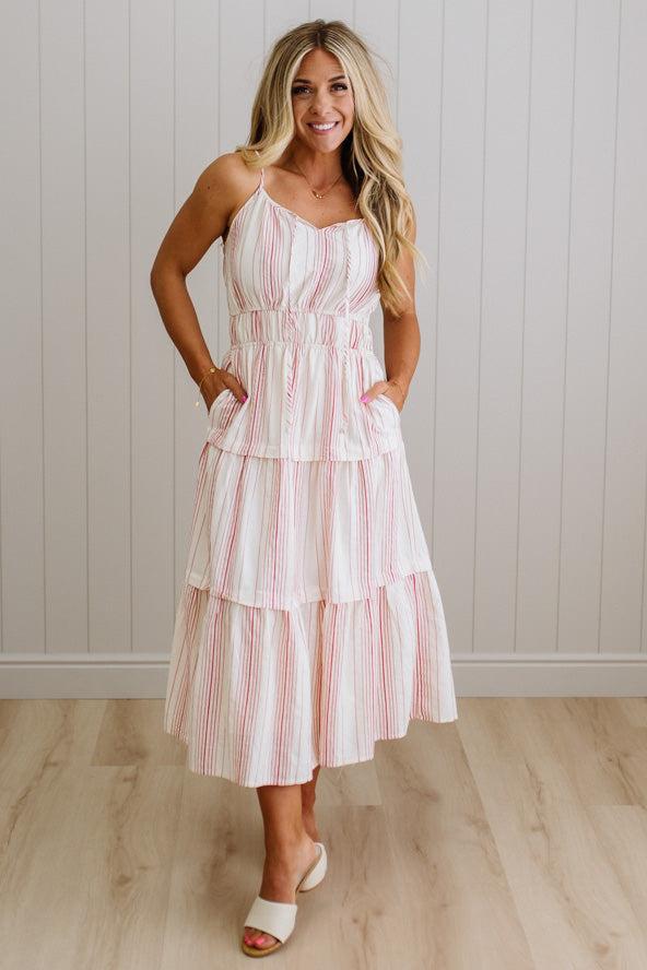 Lucy Striped Tiered Dress