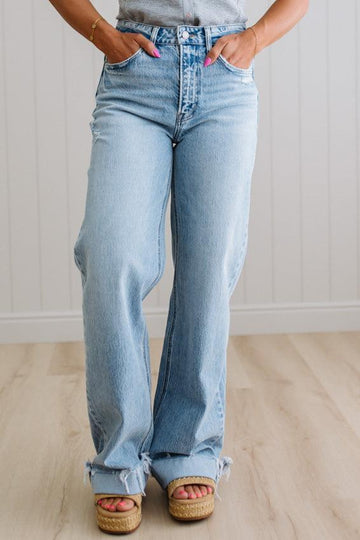 Mack Wide Leg Cuffed Jeans - VERVET