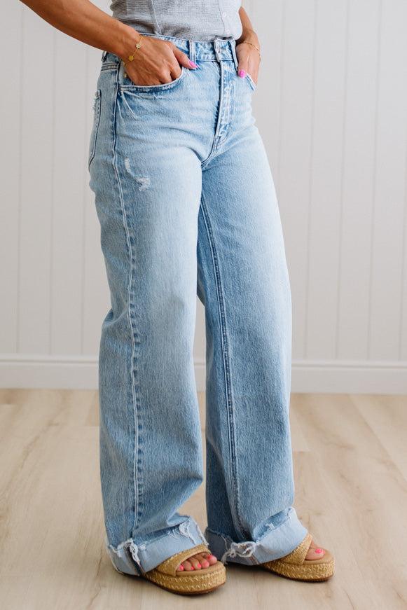Mack Wide Leg Cuffed Jeans - VERVET