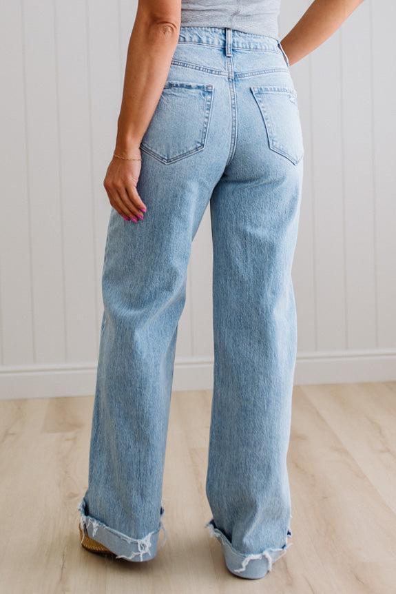 Mack Wide Leg Cuffed Jeans - VERVET