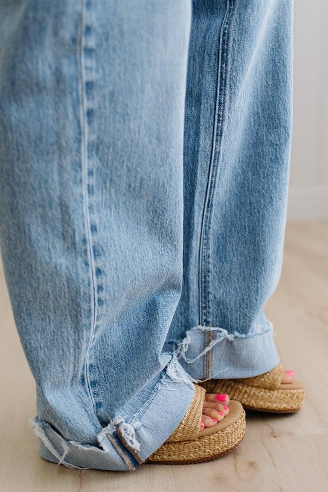Mack Wide Leg Cuffed Jeans - VERVET