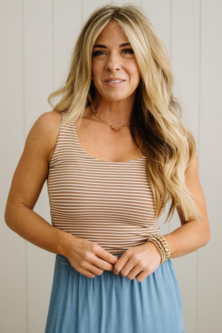 Maggie Striped Scoop Neck Tank