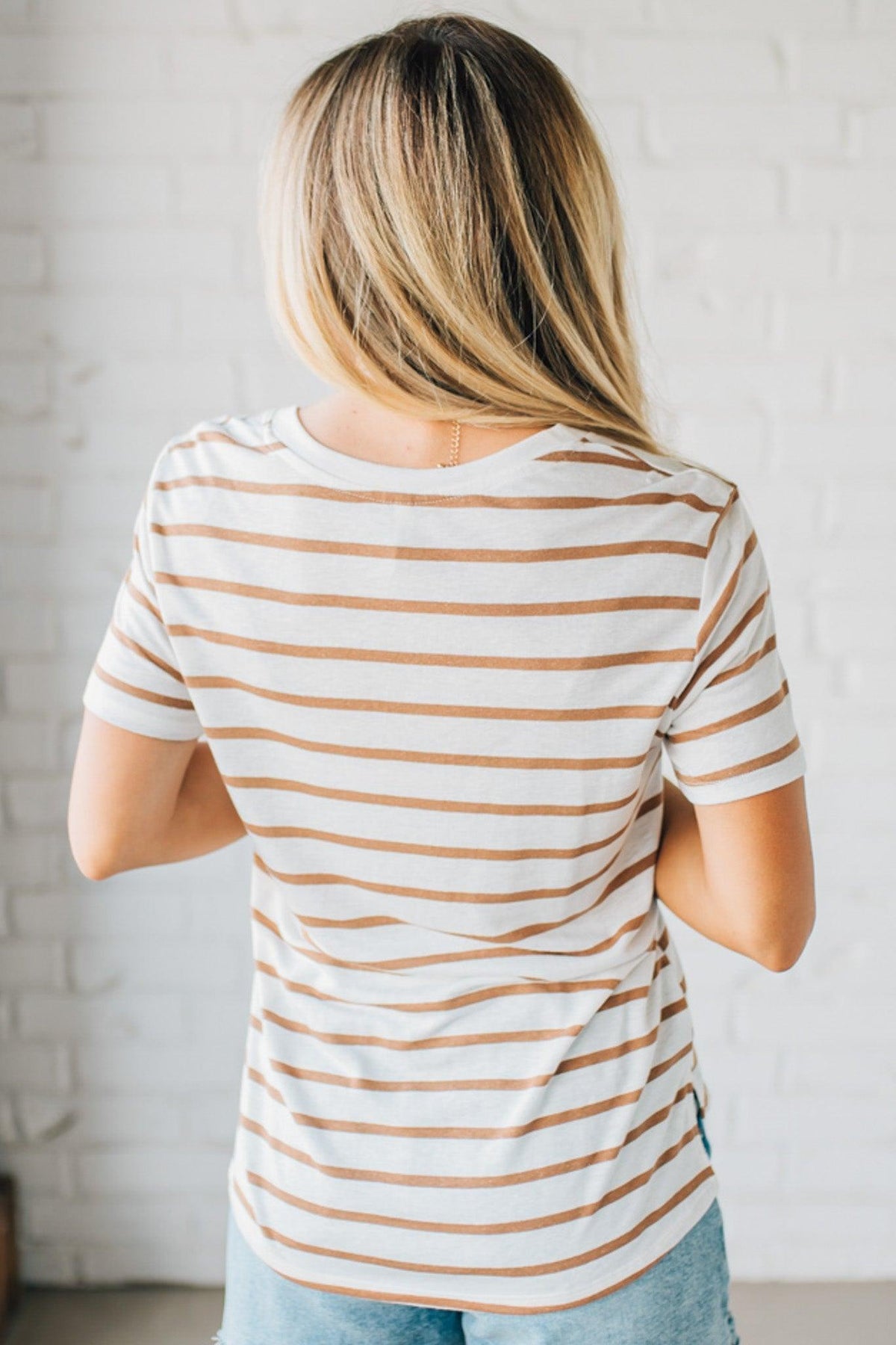 Mailey Striped V-Neck Tee