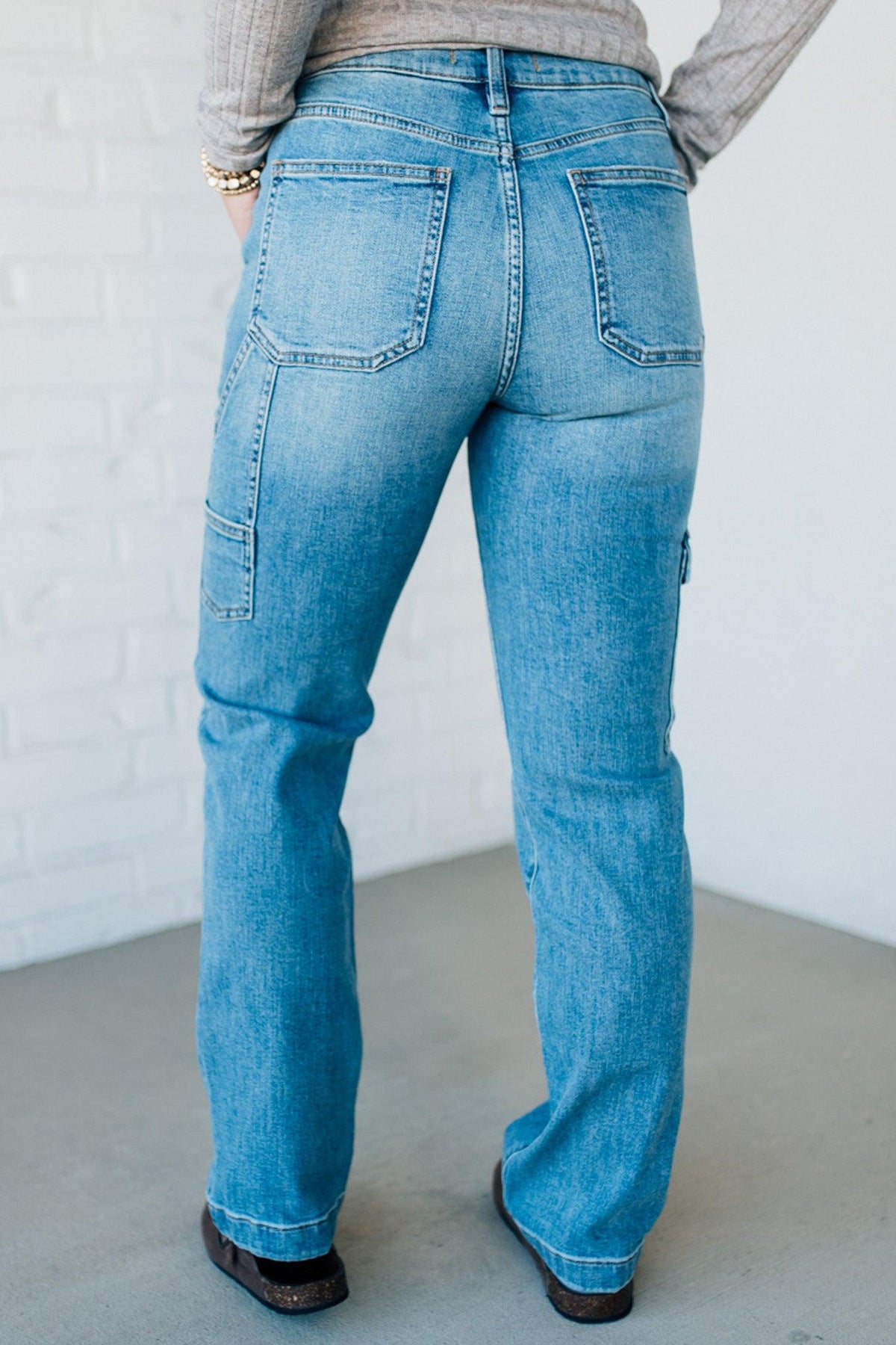 Maverick High Rise Cargo Dad Jeans - EUNINA