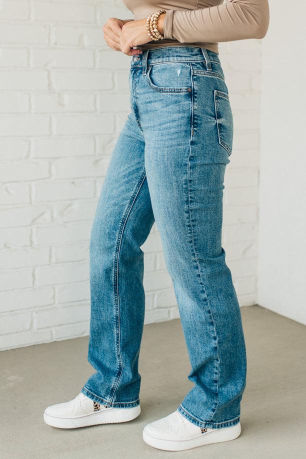 Maverick High Rise Dad Jeans | Medium Wash - EUNINA