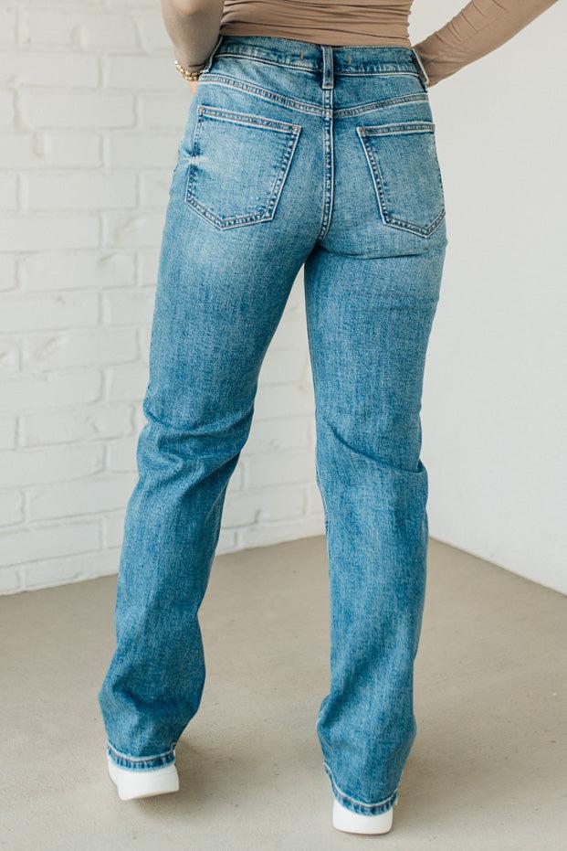 Maverick High Rise Dad Jeans | Medium Wash - EUNINA