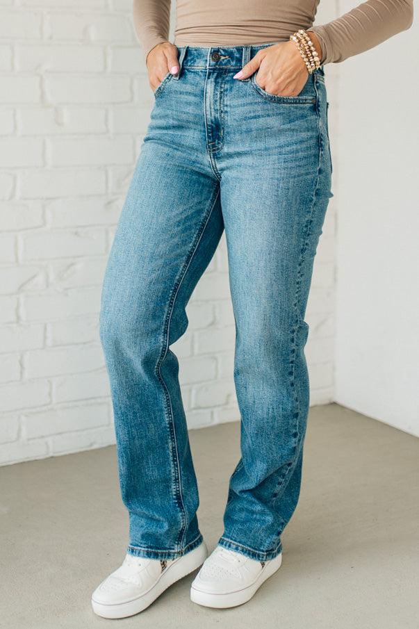 Maverick High Rise Dad Jeans | Medium Wash - EUNINA