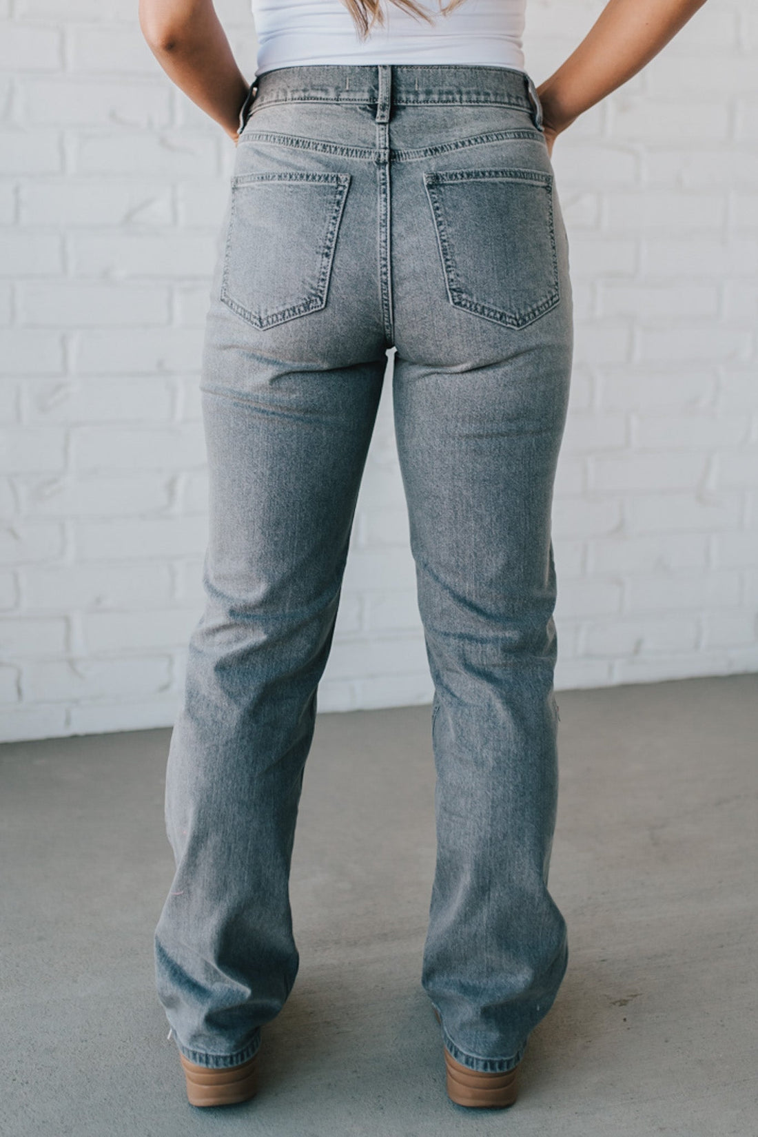 Maverick High Rise Dad Jeans | Grey Wash - EUNINA