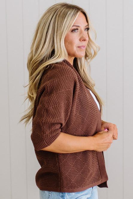 Mel Diamond Pattern Open Cardigan