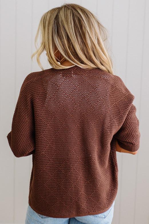 Mel Diamond Pattern Open Cardigan