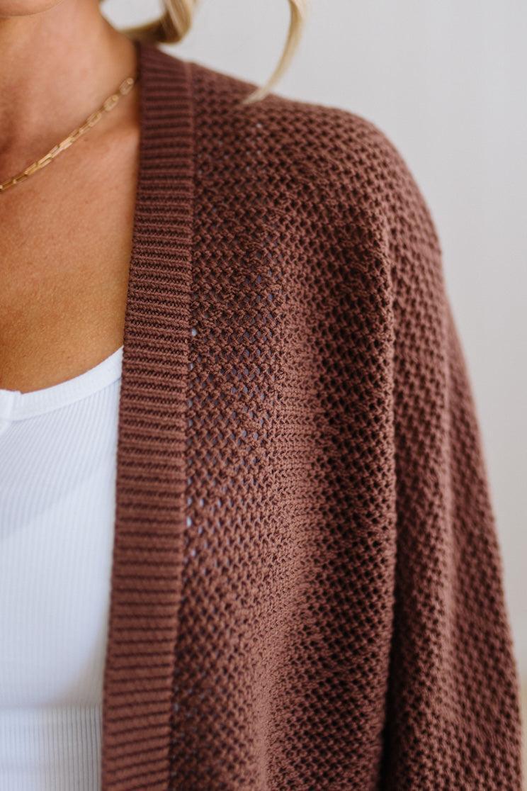 Mel Diamond Pattern Open Cardigan