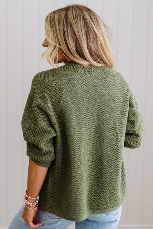Mel Diamond Pattern Open Cardigan