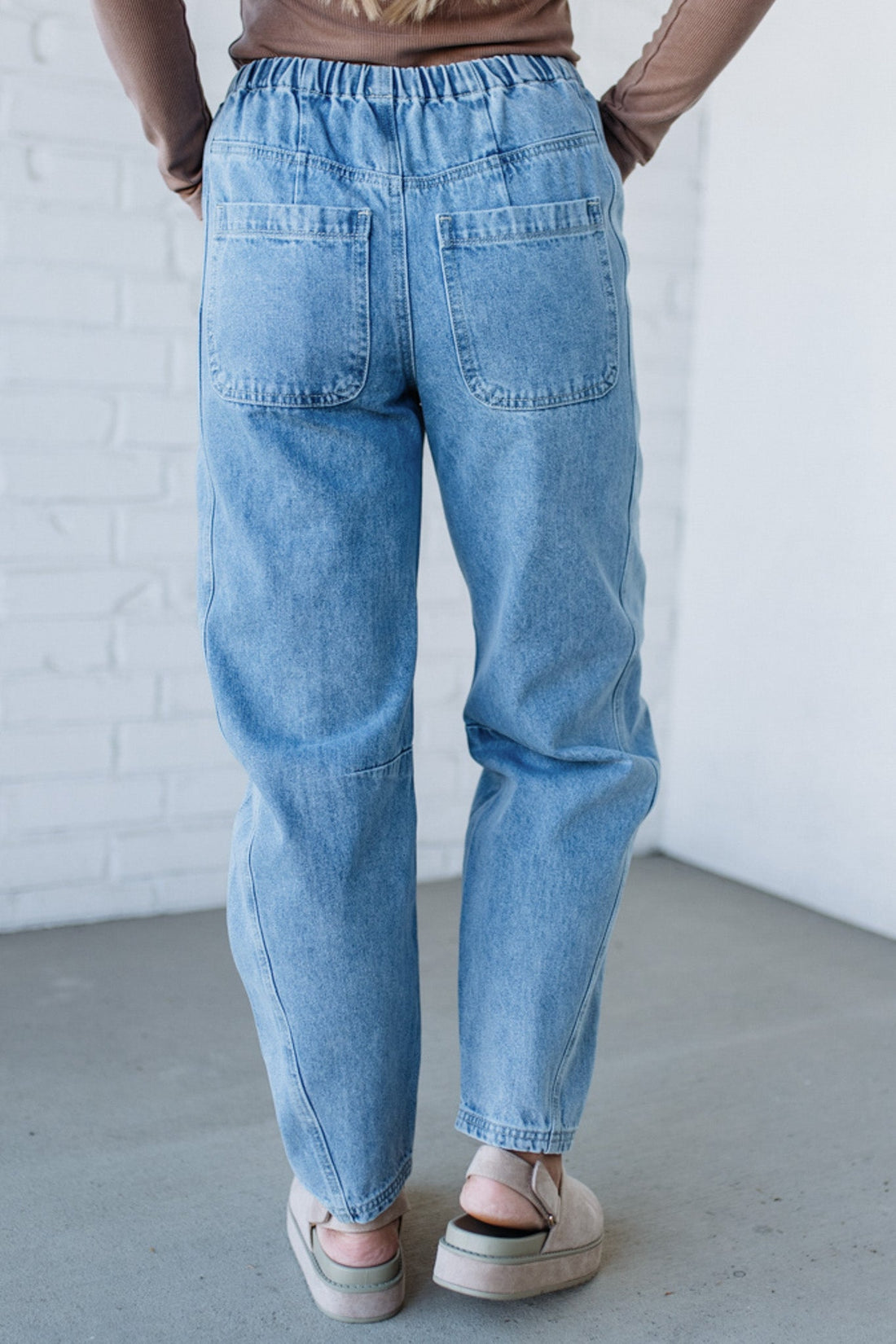 Mel Drawstring Barrel Jeans - SO ME
