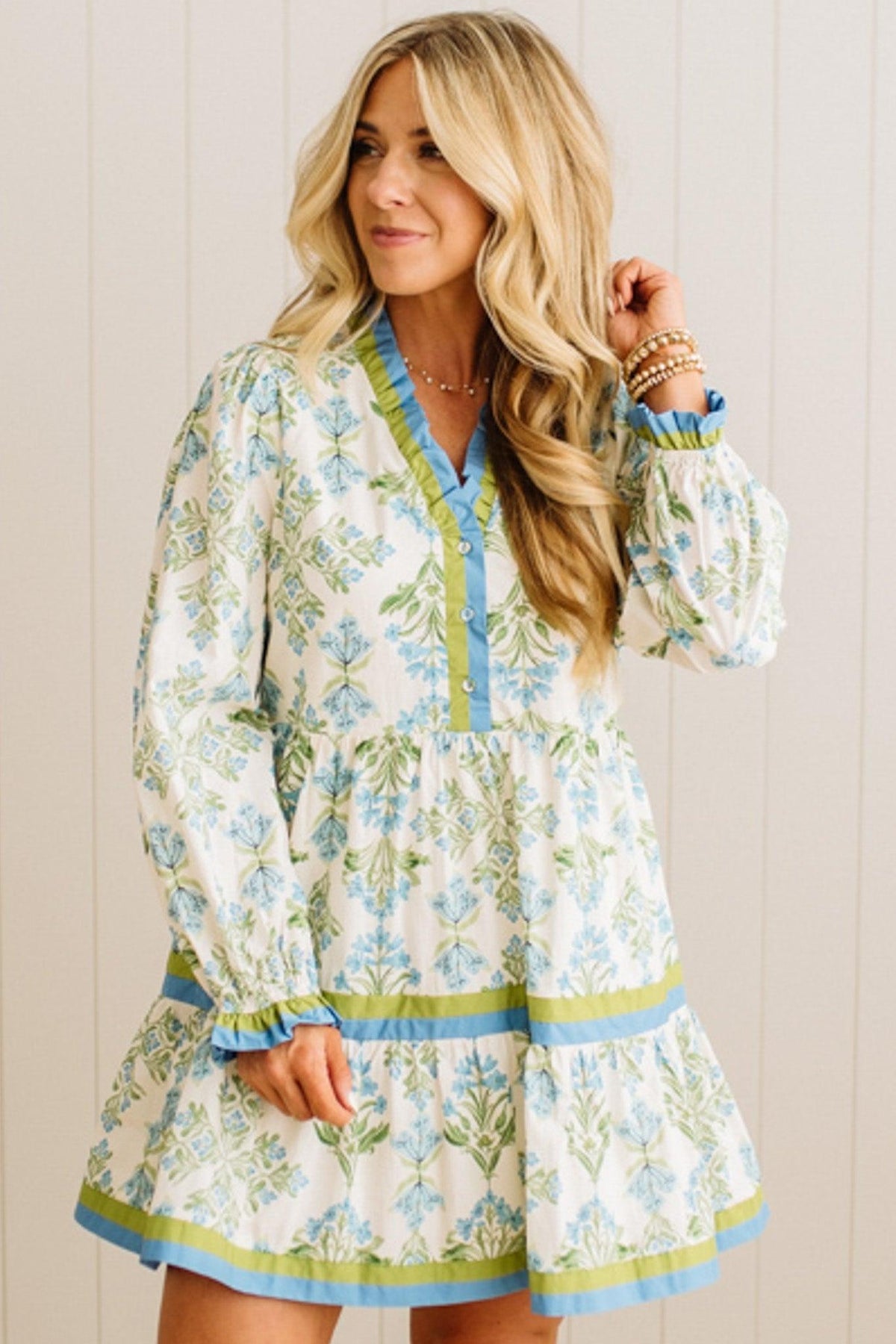 Mills Ruffle Trim Mini Dress