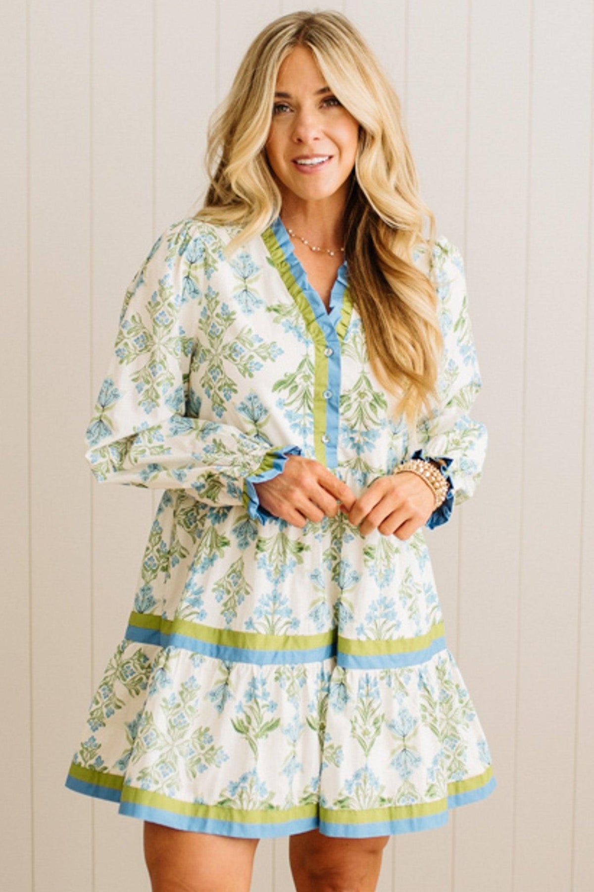 Mills Ruffle Trim Mini Dress