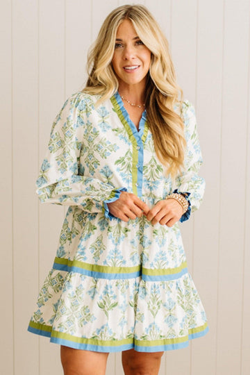 Mills Ruffle Trim Mini Dress