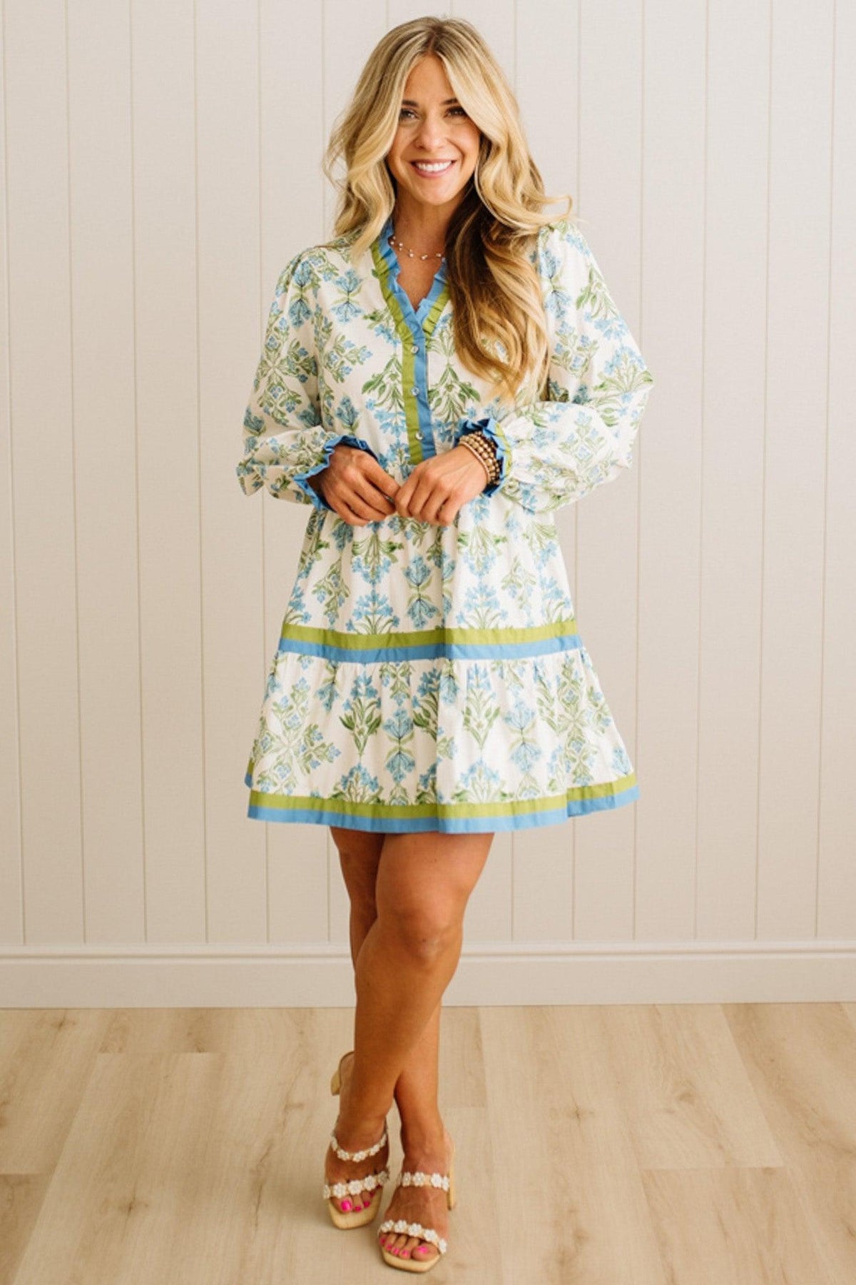 Mills Ruffle Trim Mini Dress