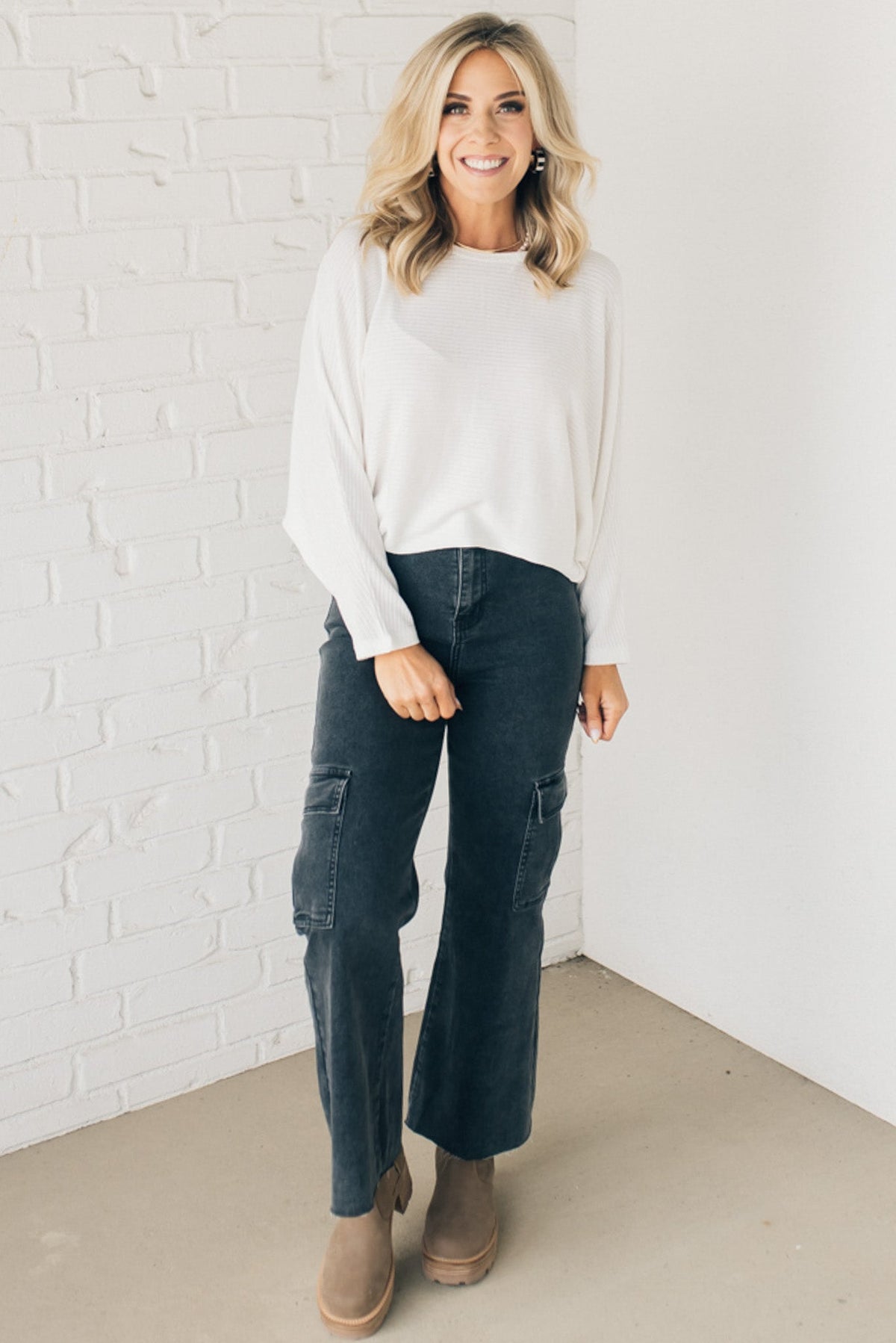 Mindy Ribbed Dolman Top