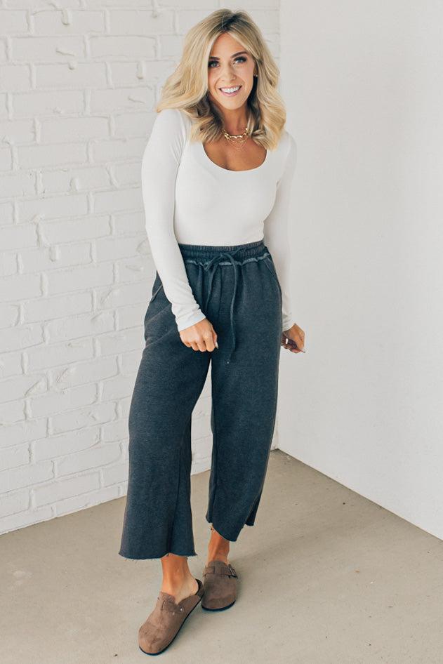 Mineral Wash Wide Leg Sweats