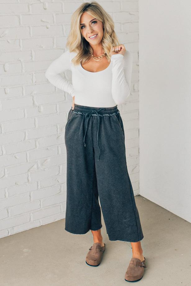 Mineral Wash Wide Leg Sweats