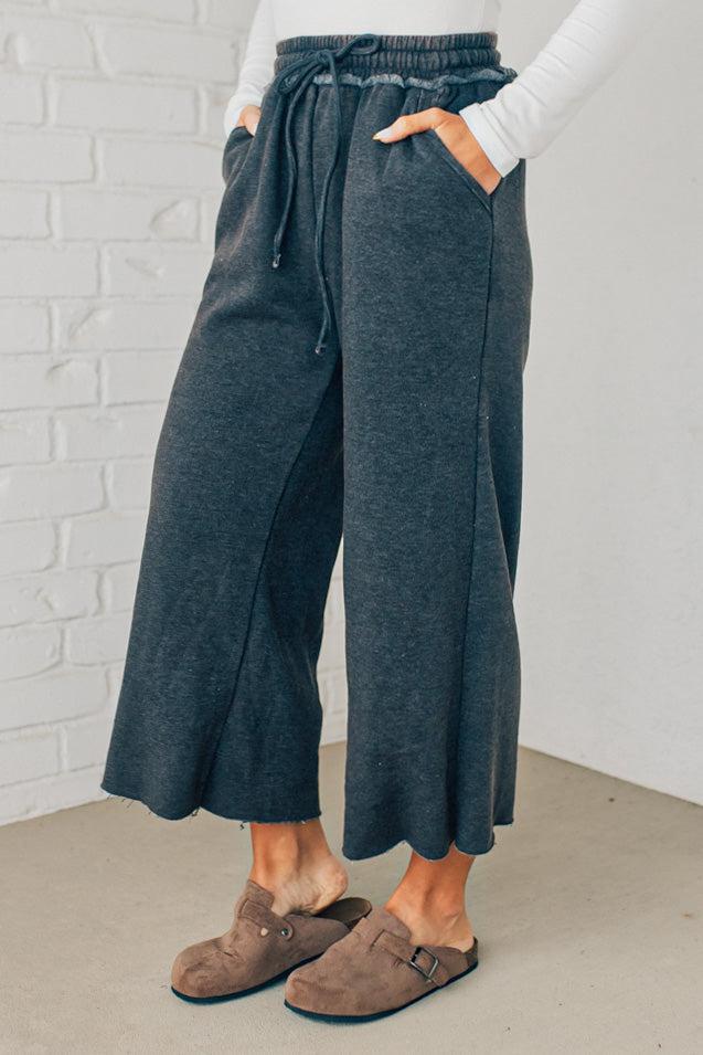 Mineral Wash Wide Leg Sweats