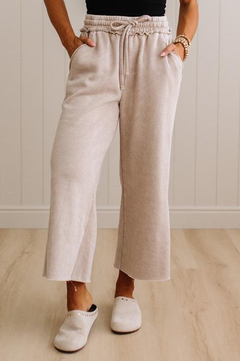 Mineral Wash Wide Leg Sweats