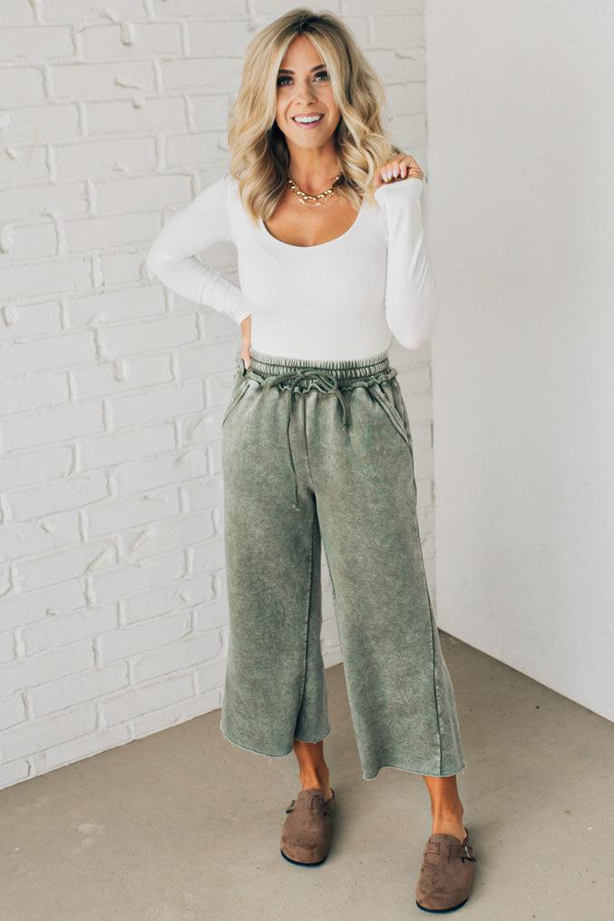Mineral Wash Wide Leg Sweats