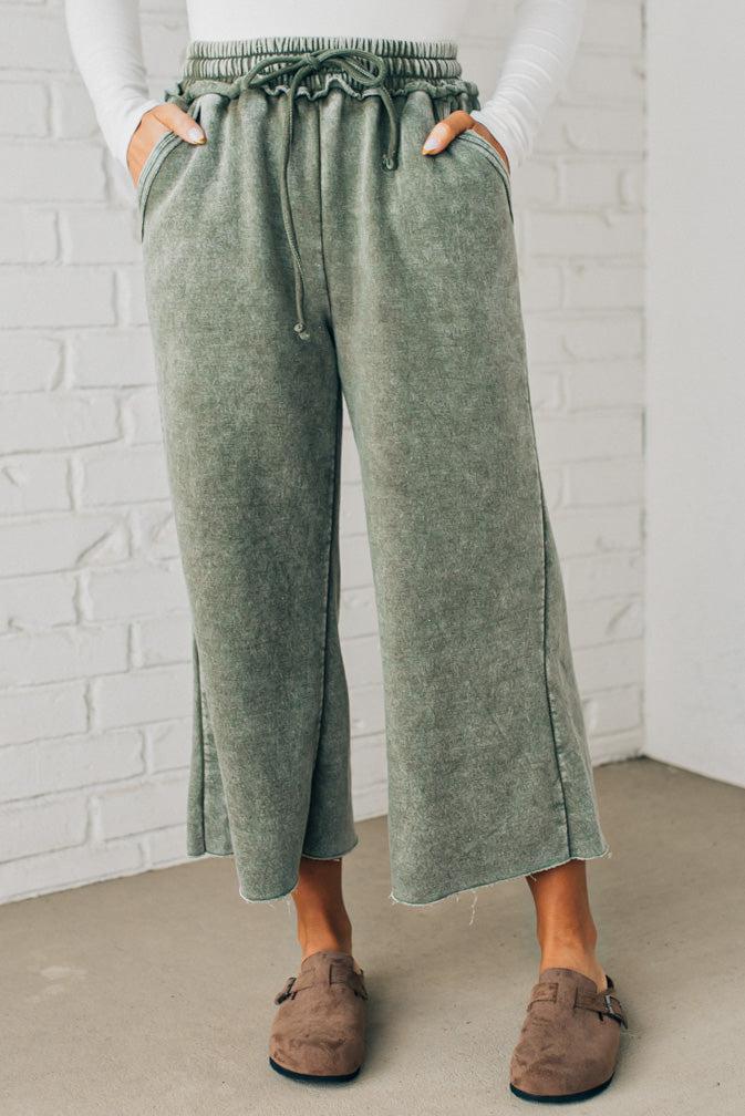 Mineral Wash Wide Leg Sweats