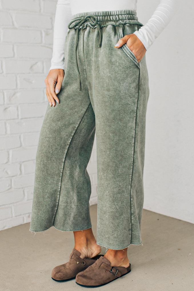 Mineral Wash Wide Leg Sweats