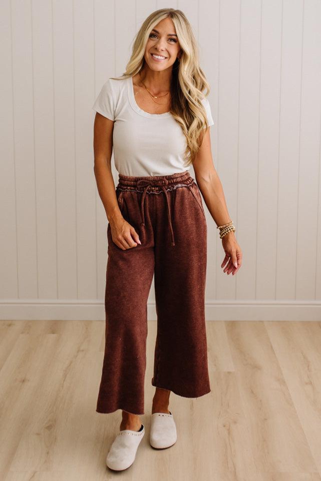 Mineral Wash Wide Leg Sweats