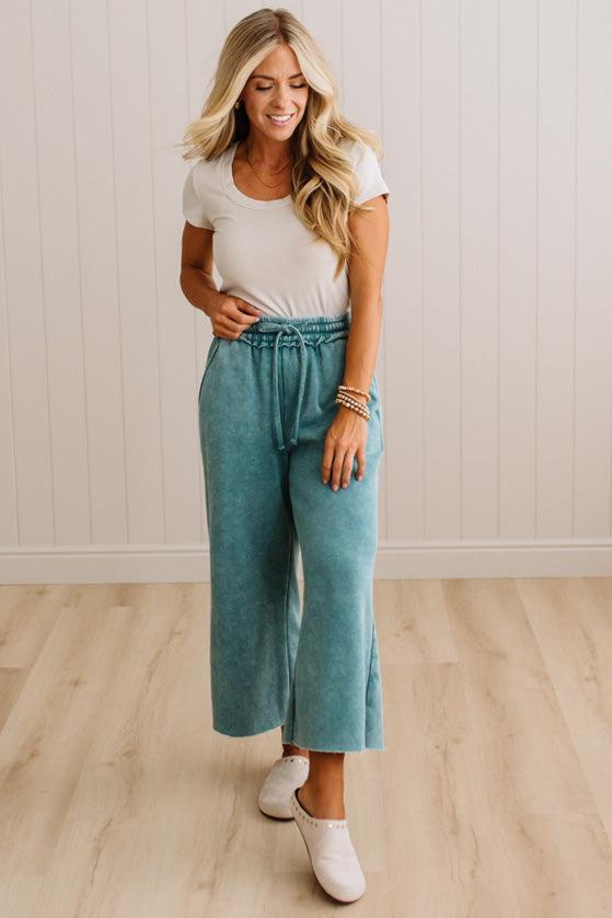 Mineral Wash Wide Leg Sweats