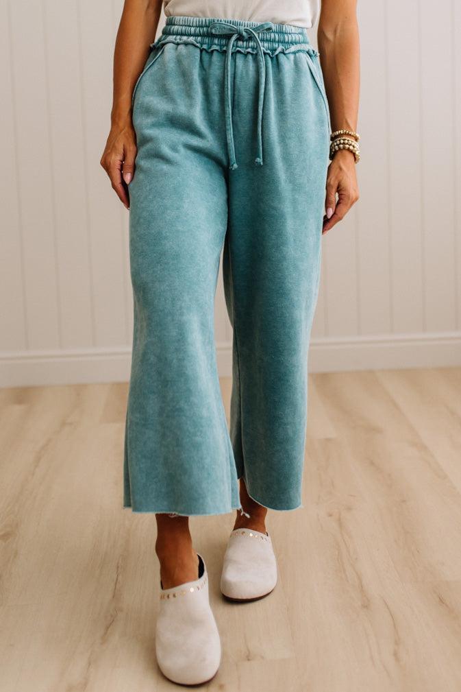 Mineral Wash Wide Leg Sweats