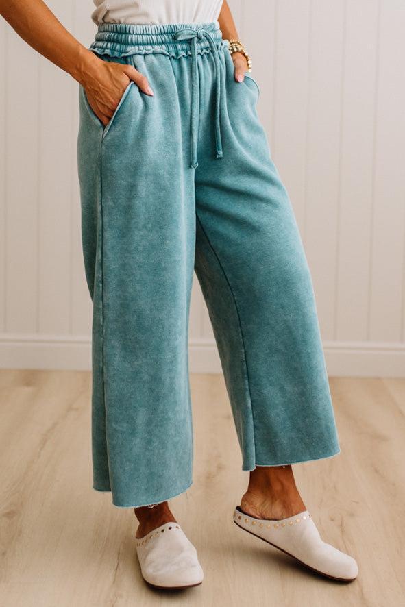 Mineral Wash Wide Leg Sweats