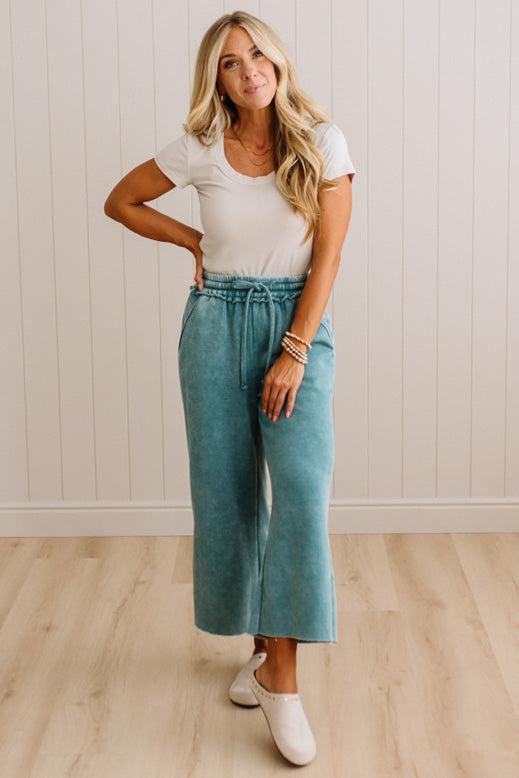 Mineral Wash Wide Leg Sweats