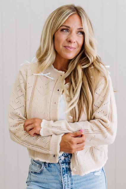 Mini Bows Pointelle Cardigan