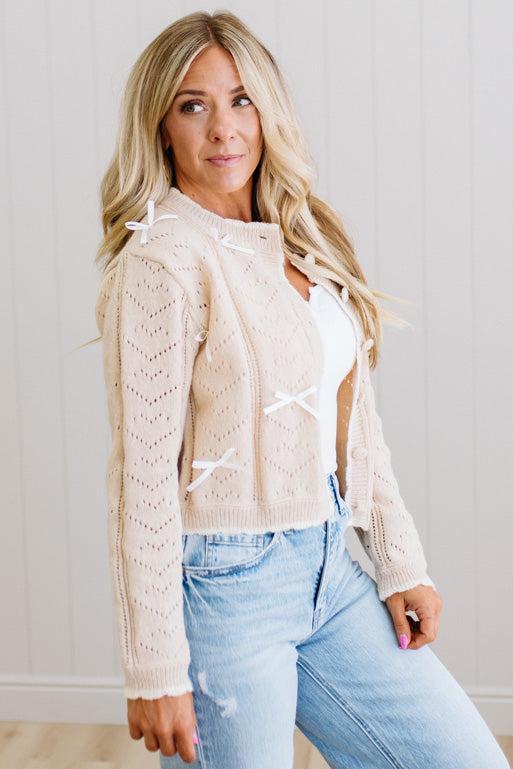 Mini Bows Pointelle Cardigan