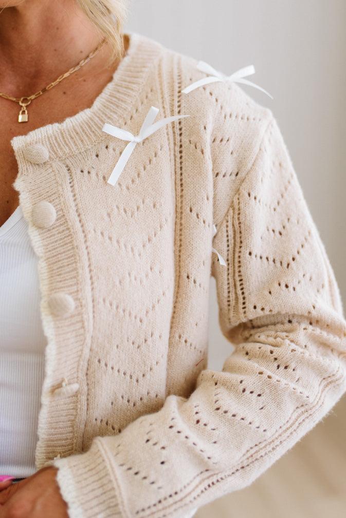 Mini Bows Pointelle Cardigan