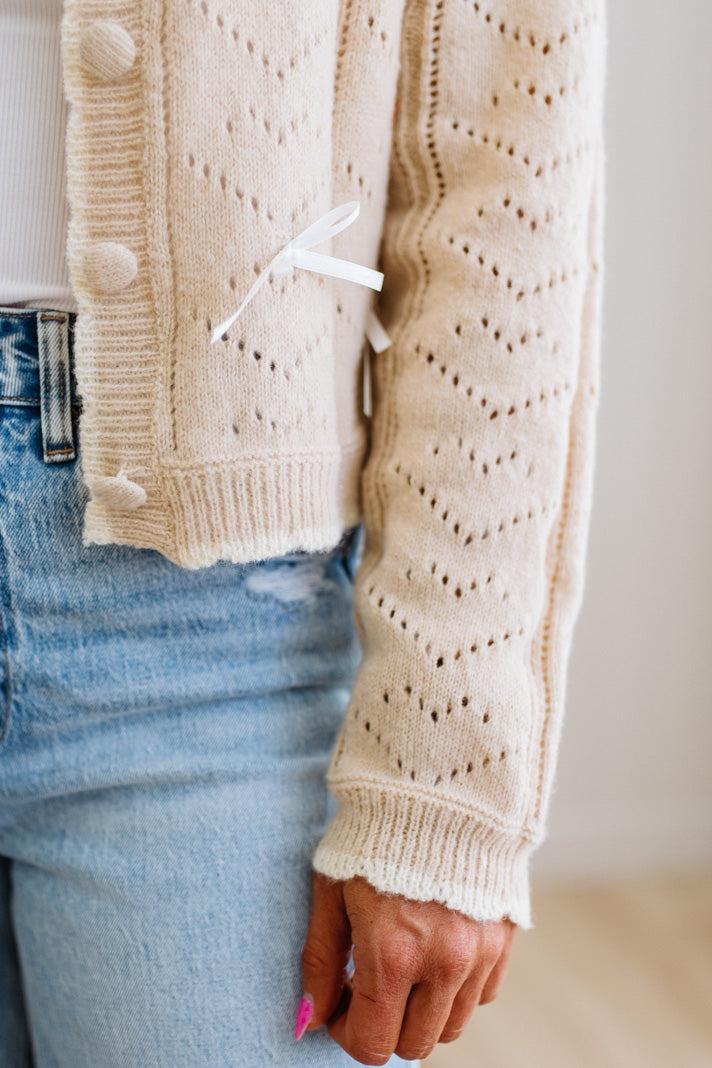 Mini Bows Pointelle Cardigan