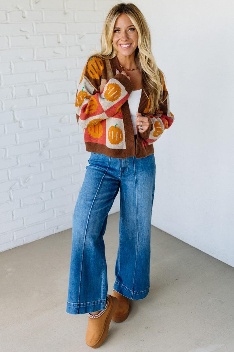 Mod Pumpkin Crop Cardigan