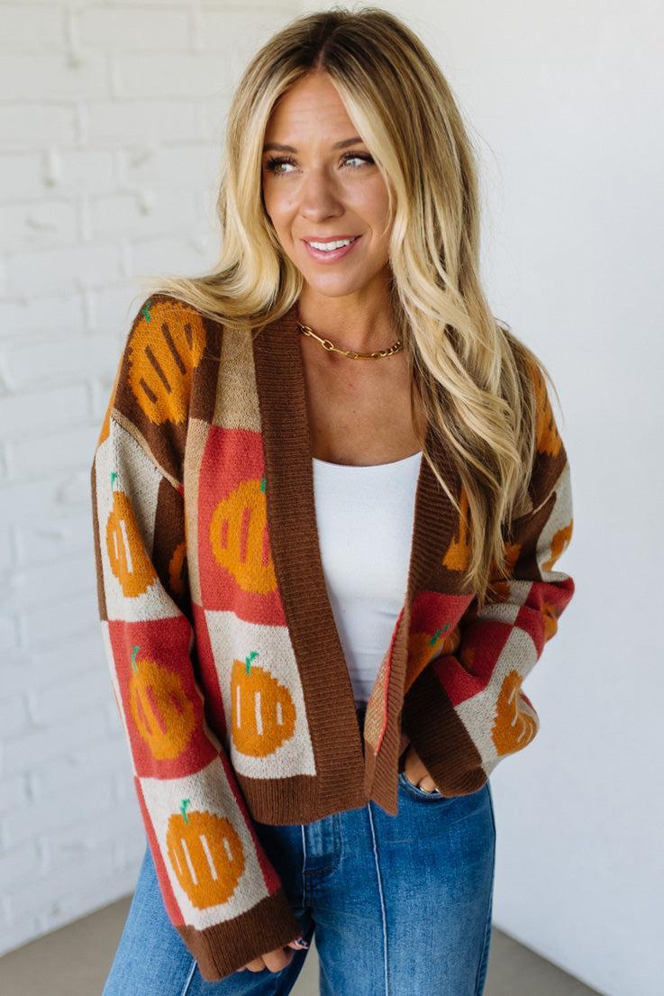 Mod Pumpkin Crop Cardigan