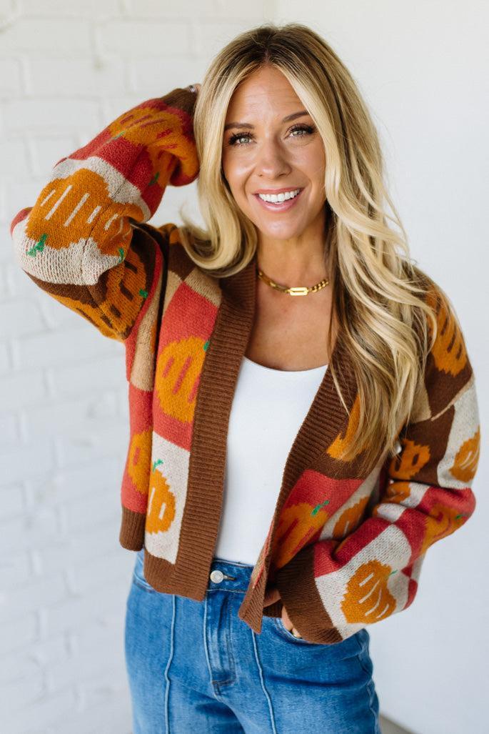 Mod Pumpkin Crop Cardigan