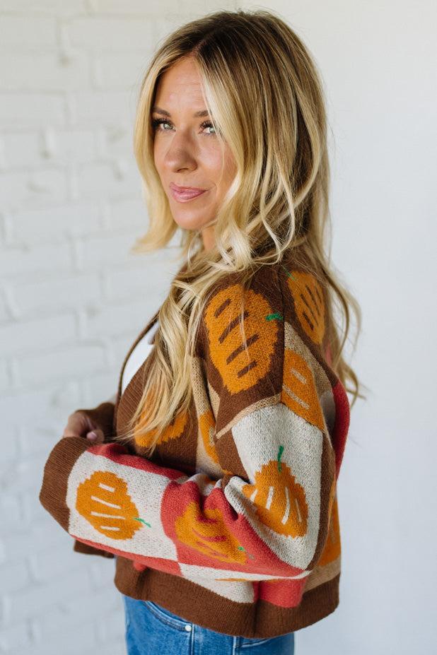 Mod Pumpkin Crop Cardigan