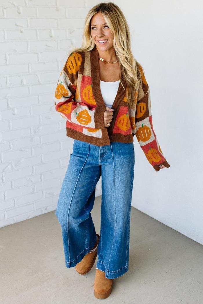 Mod Pumpkin Crop Cardigan