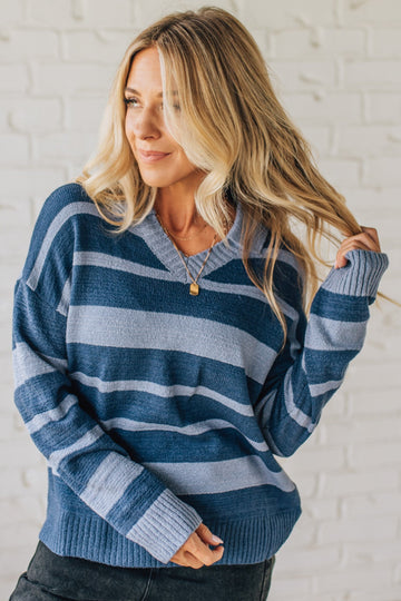 My Boyfriends Collared Stripe Sweater