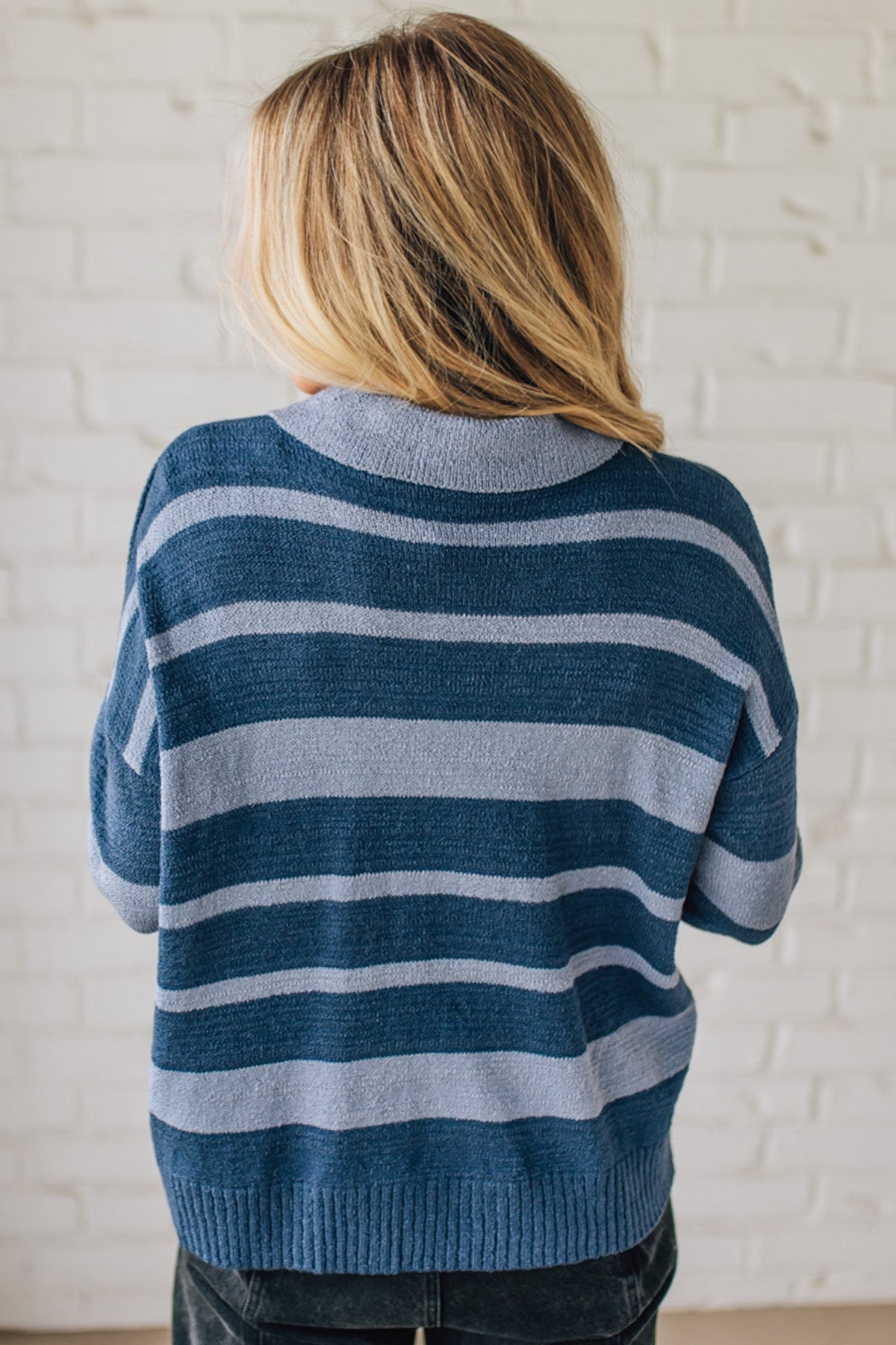 My Boyfriends Collared Stripe Sweater